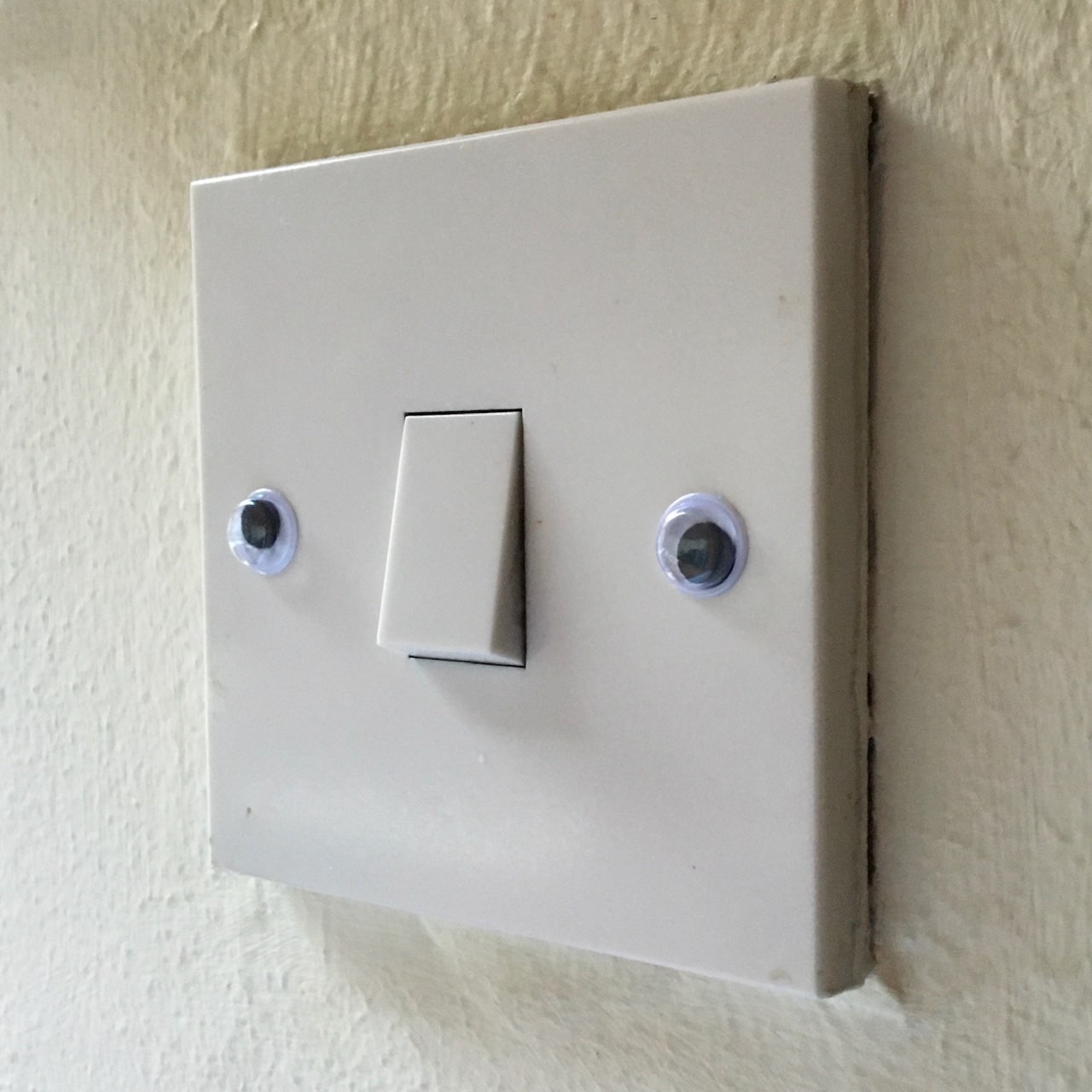 Light Switch With Stick on Eyes